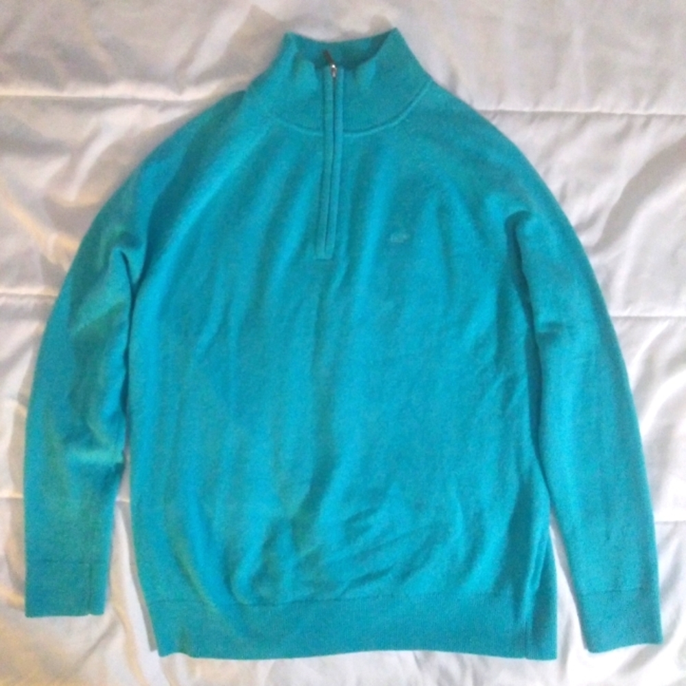 Womens Light Blue Vi years Vines Half Zip Cashmere Sweater Size Small